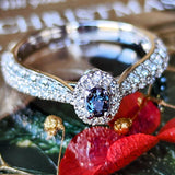 【トップ カラー】天然アレキサンドライト 天然ダイヤモンドリング