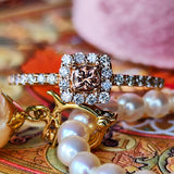 【ピンクダイヤ】FANCY BROWNISH ORANGY PINK 天然ダイヤモンド リング