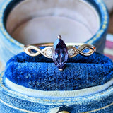 【アレキタイプ】天然カラーチェンジガーネット 天然ダイヤモンド リング