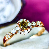 【お値下げ】カラーダイヤ FANCY DARK BROWN GREENISH YELLOW リング