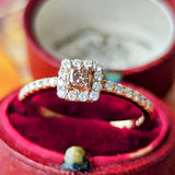 【ピンクダイヤ】FANCY BROWNISH ORANGY PINK 天然ダイヤモンド リング