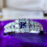 【再出品】天然アレキサンドライト プリンセスカット 天然ダイヤモンド リング