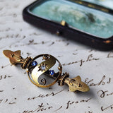 【お値下げ】イギリス アンティーク エトルスカンリバイバル 天然ダイヤモンド 天然サファイア ブローチ