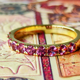 【お値下げ】マラヤガーネット 天然ガーネット ハーフエタニティリング