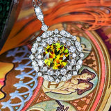 【クロムスフェーン】天然スフェーン 天然ダイヤモンド ネックレス