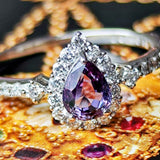 【アレキタイプ】天然カラーチェンジガーネット 天然ダイヤモンド リング