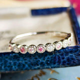 【ピンクダイヤ】天然ダイヤモンド ハーフエタニィリング プラチナ