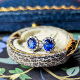 天然サファイア 天然ダイヤモンド 18金WG ピアス