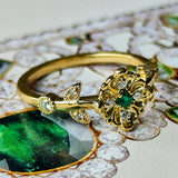 【童話シリーズ 親指姫】天然エメラルド 天然ダイヤモンド リング