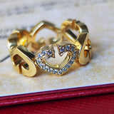 【廃盤 Cartier カルティエ】Cハートダイヤモンド リング K18YG 47