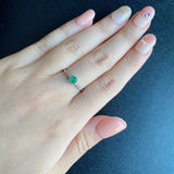 天然エメラルド カボションカット 天然ダイヤモンド リング