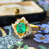 【コロンビア産】天然エメラルド 1.01ct天然ダイヤモンド リング