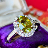 天然スフェーン 2.22ct 天然ダイヤモンド リング