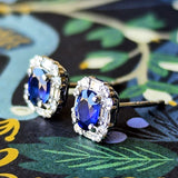 天然サファイア 天然ダイヤモンド 18金WG ピアス