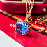 天然タンザナイト 天然ダイヤモンド 18金ネックレス