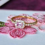 天然パパラチアサファイア 天然ダイヤモンド リング