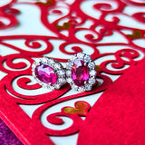 【両方 非加熱 ピジョンブラッド】天然ルビー 天然ダイヤモンド ピアス