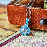 【ローズカット】天然パライバトルマリン 天然ダイヤモンド プラチナネックレス