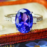 【大粒 4.42ct】天然タンザナイト 天然ダイヤモンド リング
