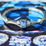 天然ベニトアイト 天然ダイヤモンド リング