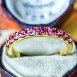 【お値下げ】マラヤガーネット 天然ガーネット ハーフエタニティリング