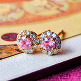 【お値下げ】天然ロードクロサイト 天然ダイヤモンド ピアス