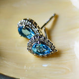 【お値下げ】天然アクアマリン 天然ダイヤモンド ピアス