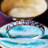 【ブラジル産】天然アレキサンドライト ハーフエタニティリング