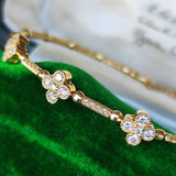 【形状記憶】天然ダイヤモンド 18金ブレスレット バングル