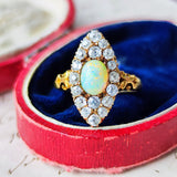 【イギリス アンティーク】天然オパール 天然ダイヤモンド リング