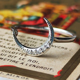 【お値下げ】天然ダイヤモンド 月のモチーフ プラチナ リング