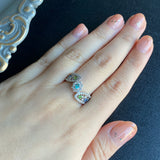 【お値下げ】天然パライバトルマリン デマントイドガーネット アウイナイト アクアマリン ベニトアイト ダイヤモンド リング