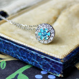 天然パライバトルマリン 天然ダイヤモンド ネックレス