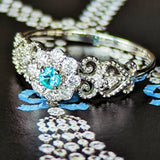 天然パライバトルマリン 天然ダイヤモンド リング