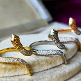 【スネークリング】天然ダイヤモンド 天然エメラルド K18PG