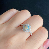 天然ブラックオパール オーストラリア産 天然ダイヤモンド リング