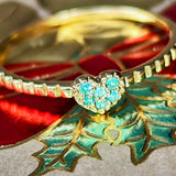 天然パライバトルマリン ハートモチーフ 18金リング