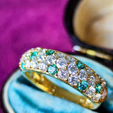 天然パライバトルマリン 天然ダイヤモンド パヴェリング 18金