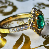【コロンビア産】天然エメラルド 1.01ct天然ダイヤモンド リング