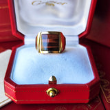 【Vintage Cartier】カルティエ サントス デュモン タイガーアイ 18金PG 10号 リング