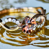 天然アンダリュサイト 天然ダイヤモンド リング