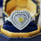 【お値下げ】カラーダイヤ FANCY INTENSE YELLOW VS2 プラチナリング