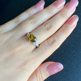 【お値下げ】天然スフェーン 2.76ct ハートシェイプ 天然ラブラドライト リング