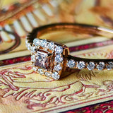 【ピンクダイヤ】FANCY BROWNISH ORANGY PINK 天然ダイヤモンド リング