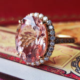 【大粒 8.84ct】天然モルガナイト 天然ダイヤモンド リング