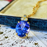 天然タンザナイト 天然ダイヤモンド ネックレス