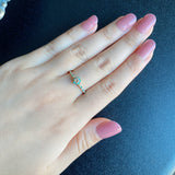 【ローズカット】天然ダイヤモンド 天然パライバトルマリン 18金リング