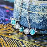 天然パライバトルマリン 天然ダイヤモンド ネックレス