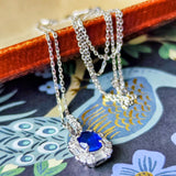 天然サファイア 天然ダイヤモンド ネックレス