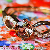 天然アンダリュサイト 天然ダイヤモンド リング